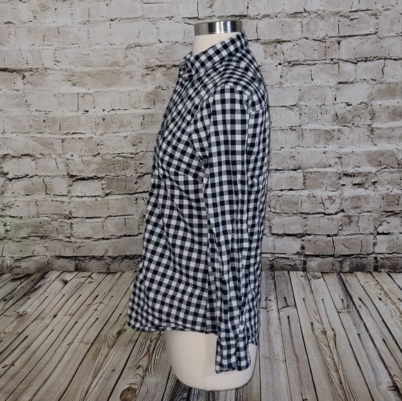 JCrew Factory Button Up Top Size XS Blue/White - Picture 4 of 10